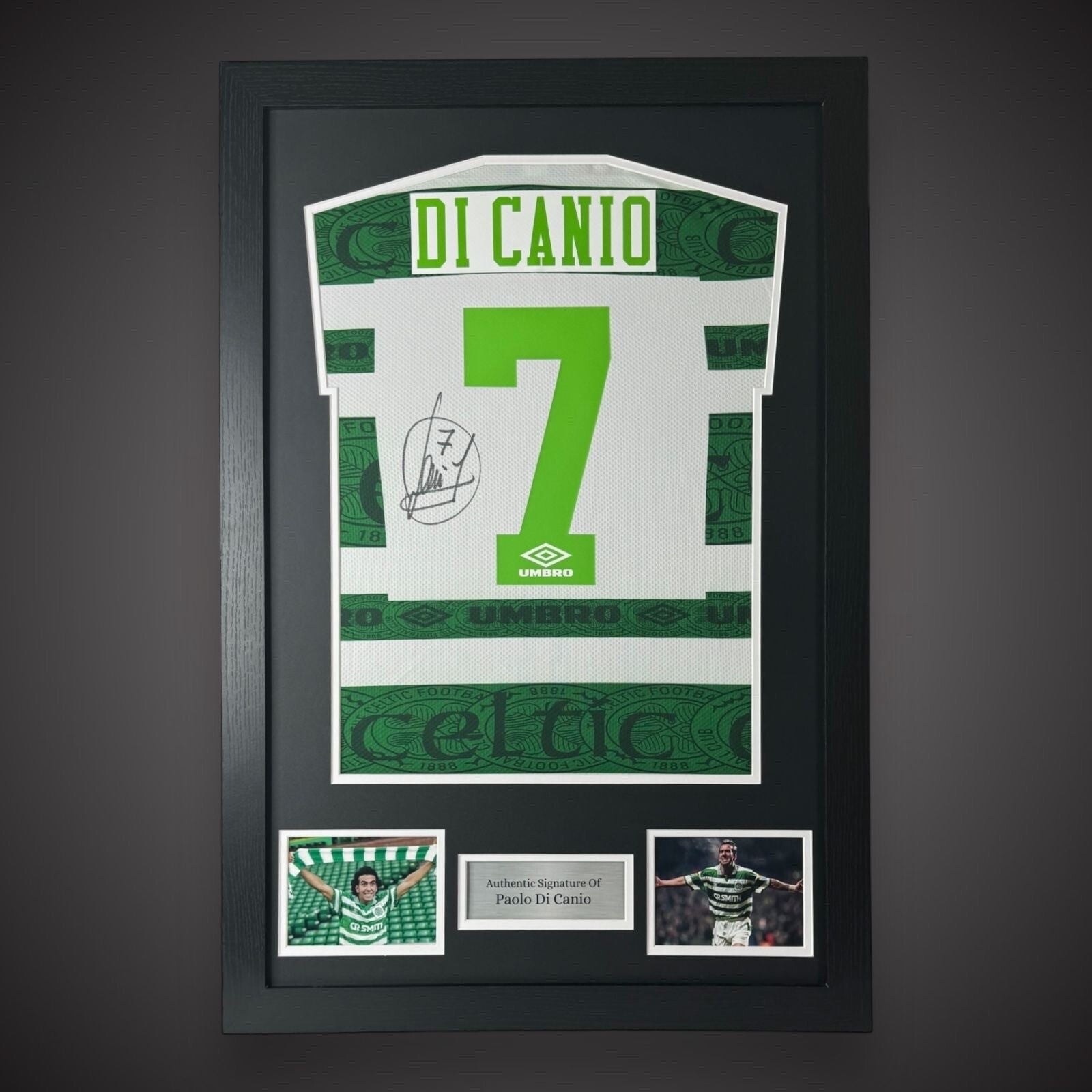 Framed Celtic Hand Signed Shirt By Paolo Di Canio With COA £1990