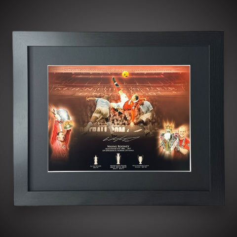 Framed Wayne Rooney Signed Manchester United  New Stats Montage Photo £79.990