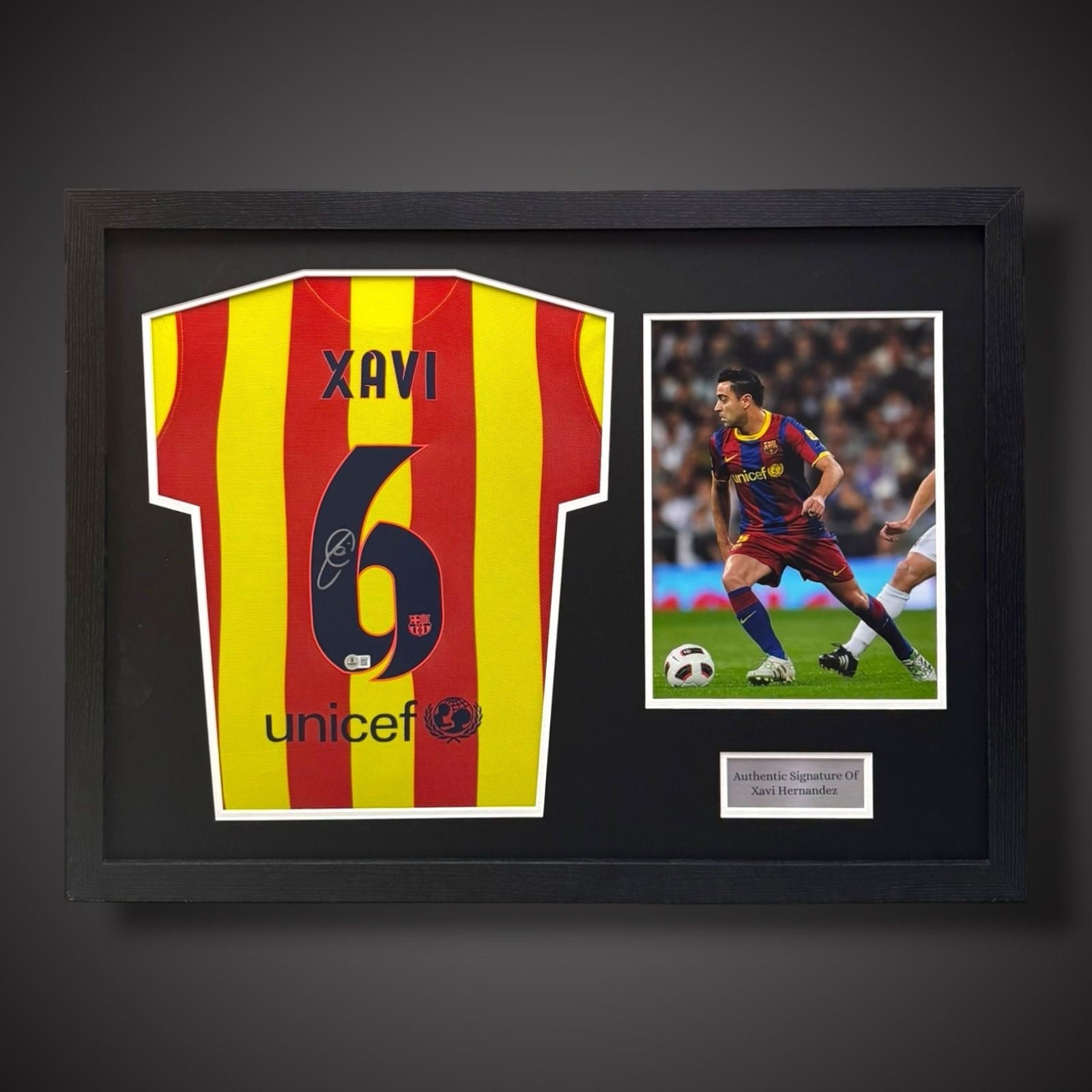 Xavi Hernandez Hand Signed Pano Framed Barcelona Football Shirt 2014/15 £4990