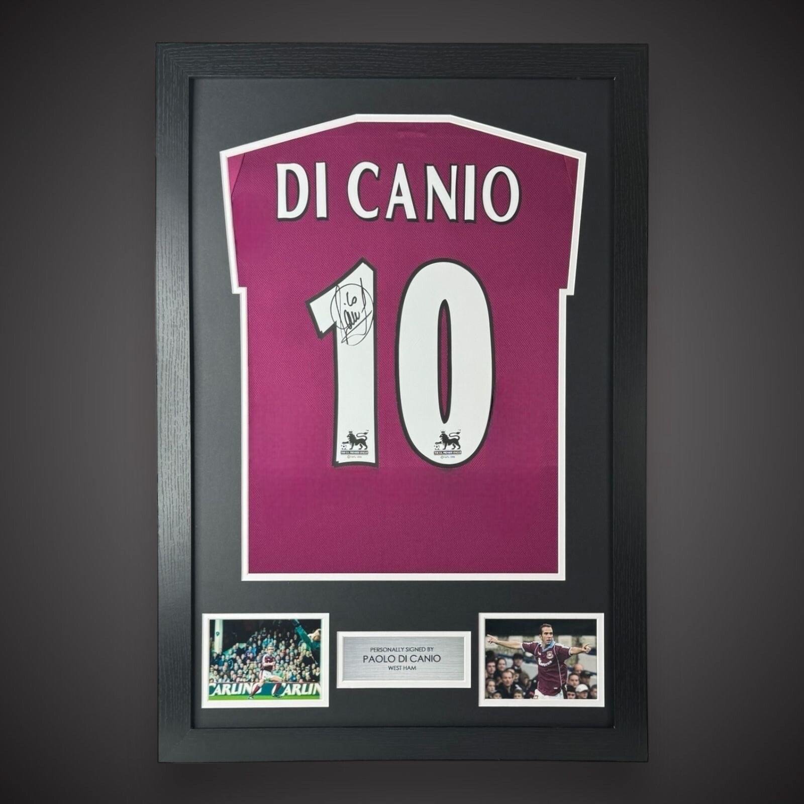 Framed West Ham United Hand Signed Shirt By Paolo Di Canio With COA £1990