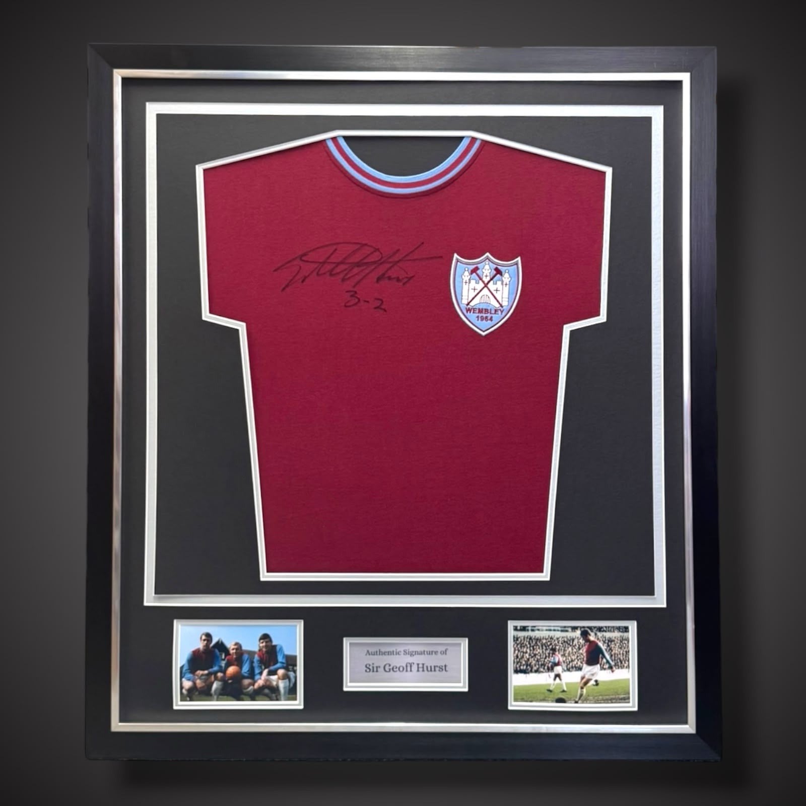 Sir Geoff Hurst 3-2 Signed & Deluxe Framed West Ham 64 Cup Final Shirt COA £2990