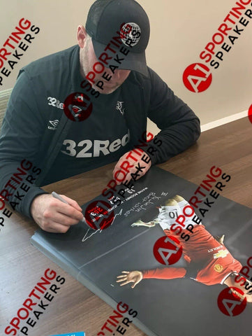 WAYNE ROONEY SIGNED MANCHESTER UNITED CAREER STATS PIC COA £393