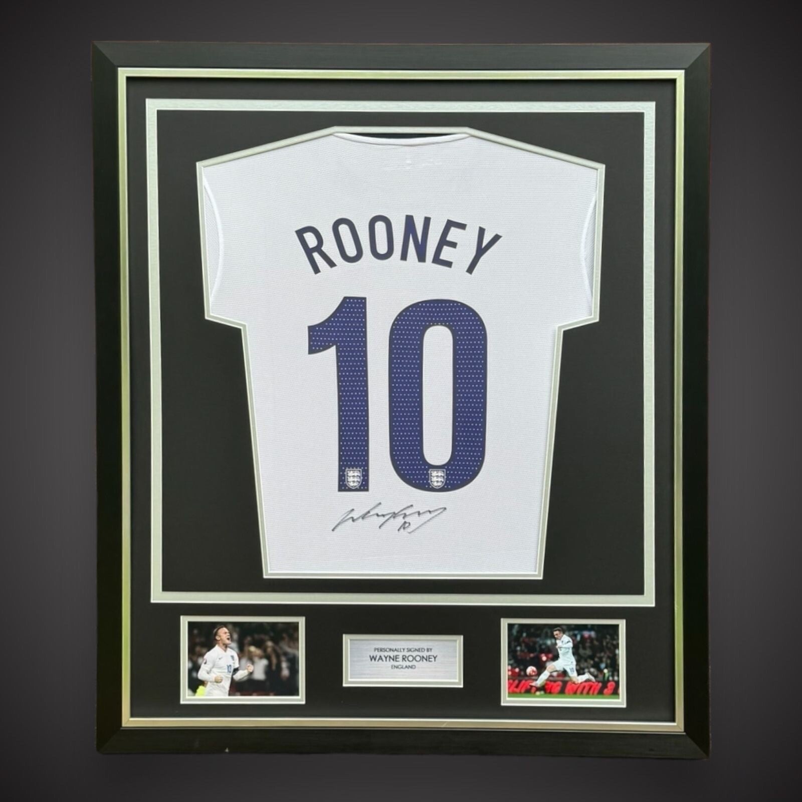 Wayne Rooney Hand Signed And Deluxe Framed England Football Shirt £399 With COA0