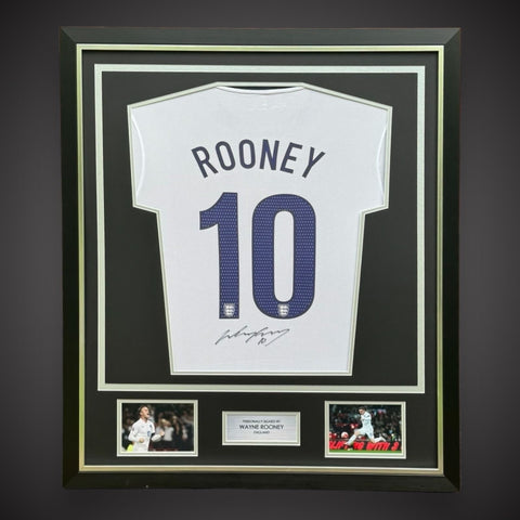 Wayne Rooney Hand Signed And Deluxe Framed England Football Shirt £399 With COA0