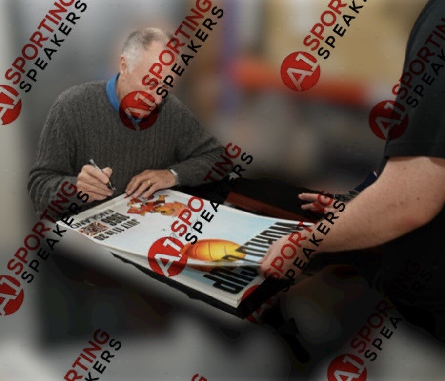 Sir Geoff Hurst signed 4-2 World Cup Willie poster from agent COA  £25 A22