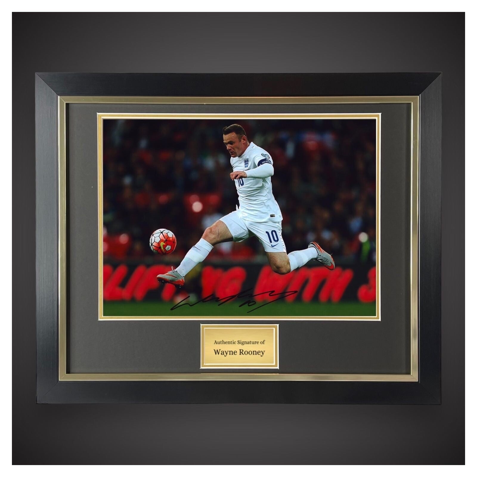 England  - Hand Signed Wayne Rooney Framed Photograph £104.990