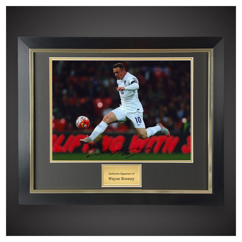 England  - Hand Signed Wayne Rooney Framed Photograph £104.990