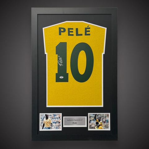 Framed Pele Hand Signed Brazil Shirt Great Value £899 With COA Fantastic Item0