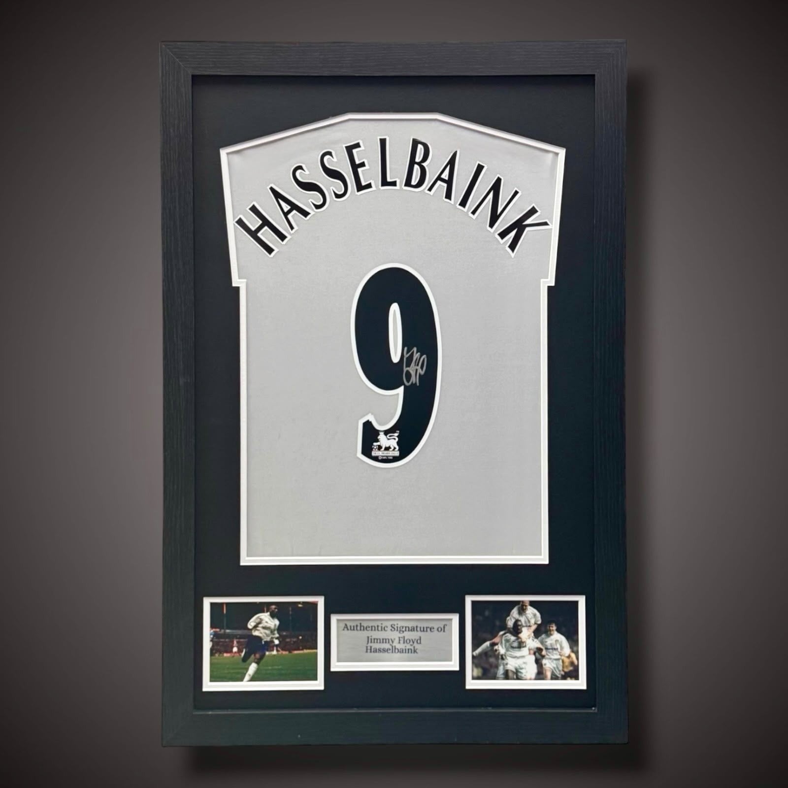Framed Jimmy Floyd Hasselbaink Hand Signed Leeds United Football Shirt  £2750