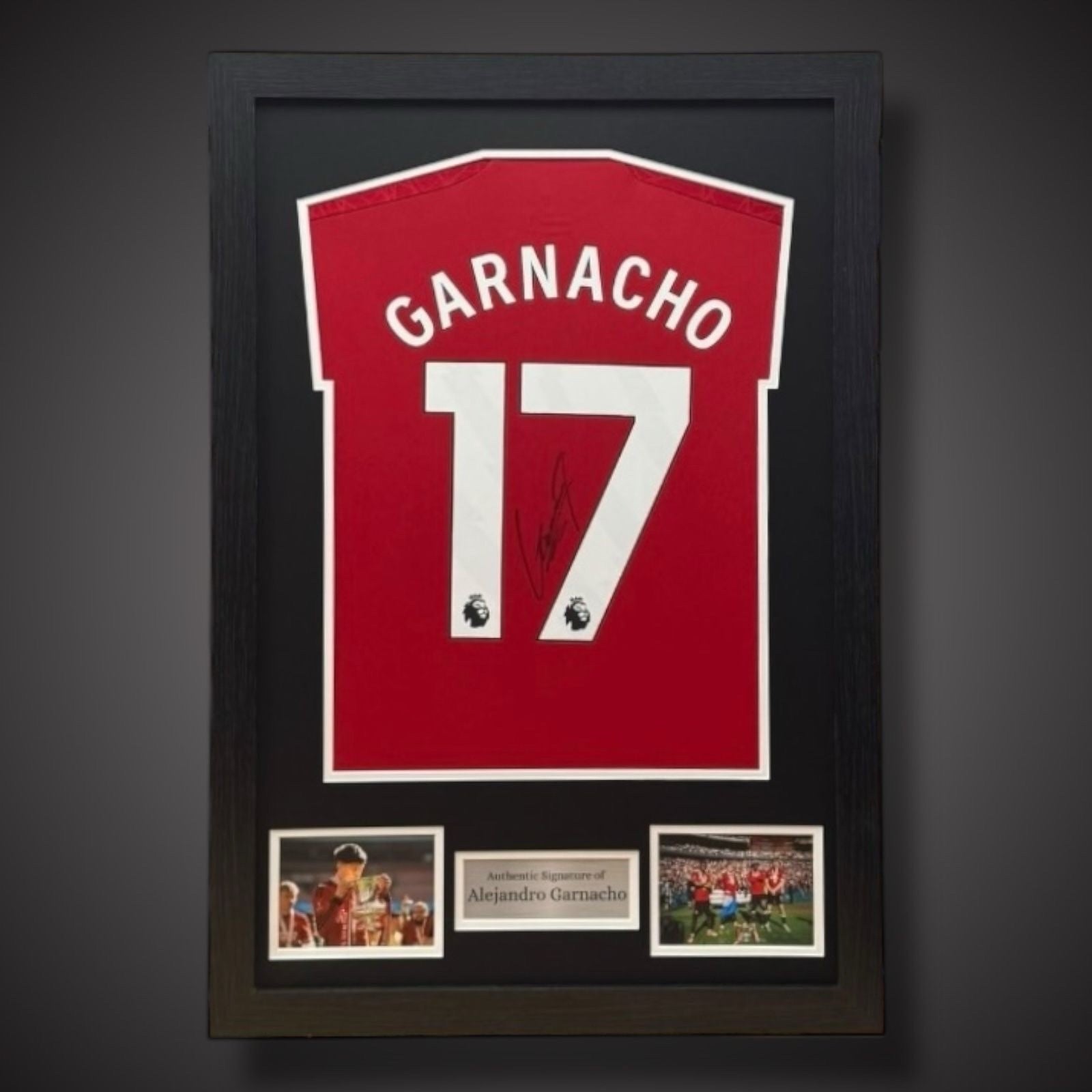 Alejandro Garnacho Hand Signed Manchester United Framed Shirt With COA £1500