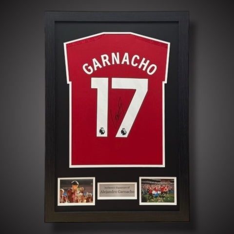 Alejandro Garnacho Hand Signed Manchester United Framed Shirt With COA £1500
