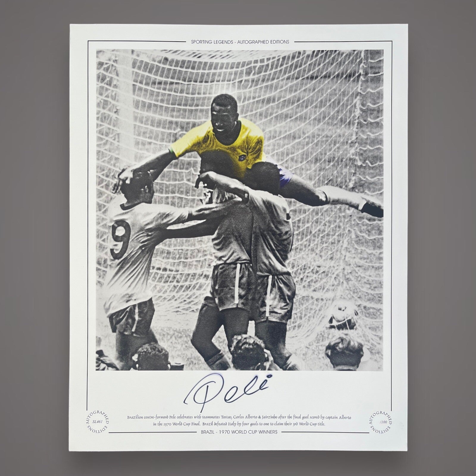 Pele Signed BRAZIL - 1970 WORLD CUP WINNERS Photo (Faded signature) £1850
