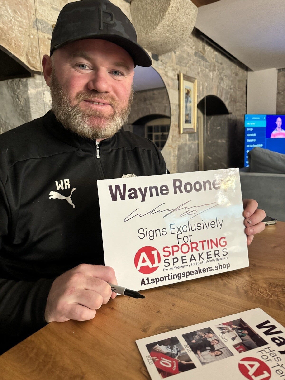 WAYNE ROONEY 4 SIGNED BIG PHOTOS FROM HIS EXCLUSIVE SIGNINGS WITH US 4 COAs £1208