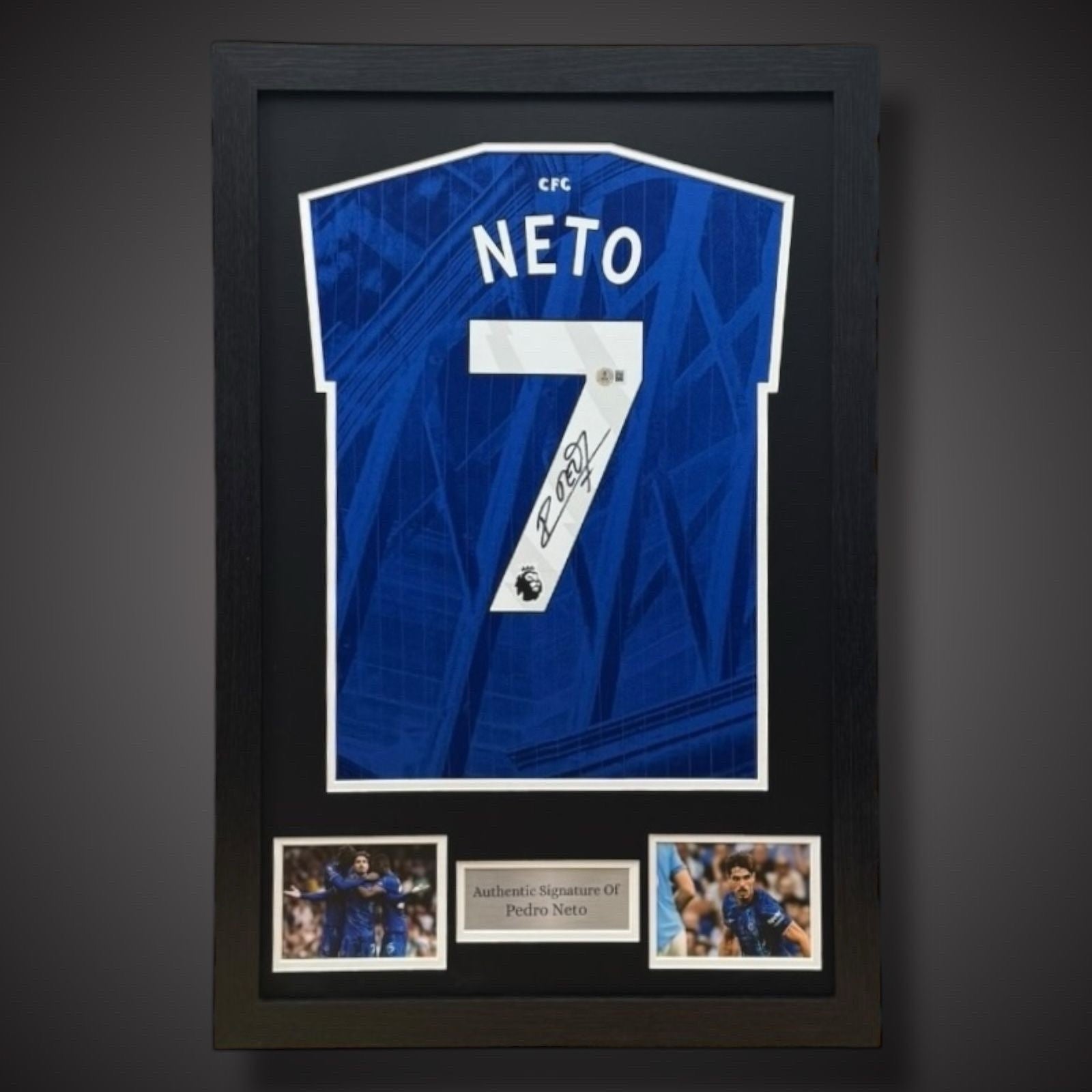 Pedro Neto Hand Signed Deluxe Framed  Chelsea Football Shirt With COA £3990