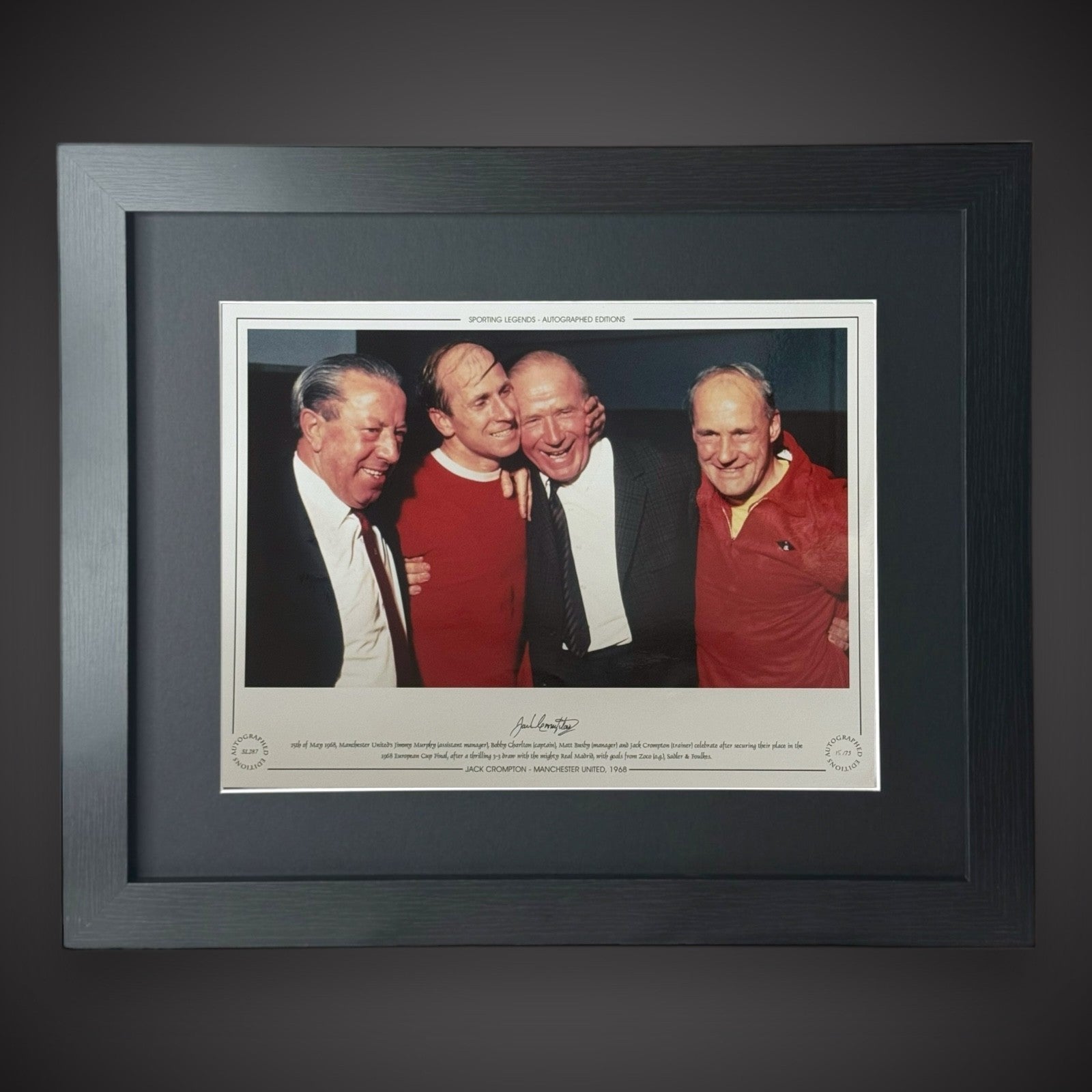 Framed Jack Crompton Manchester United 1958 Hand Signed Photo £44.990