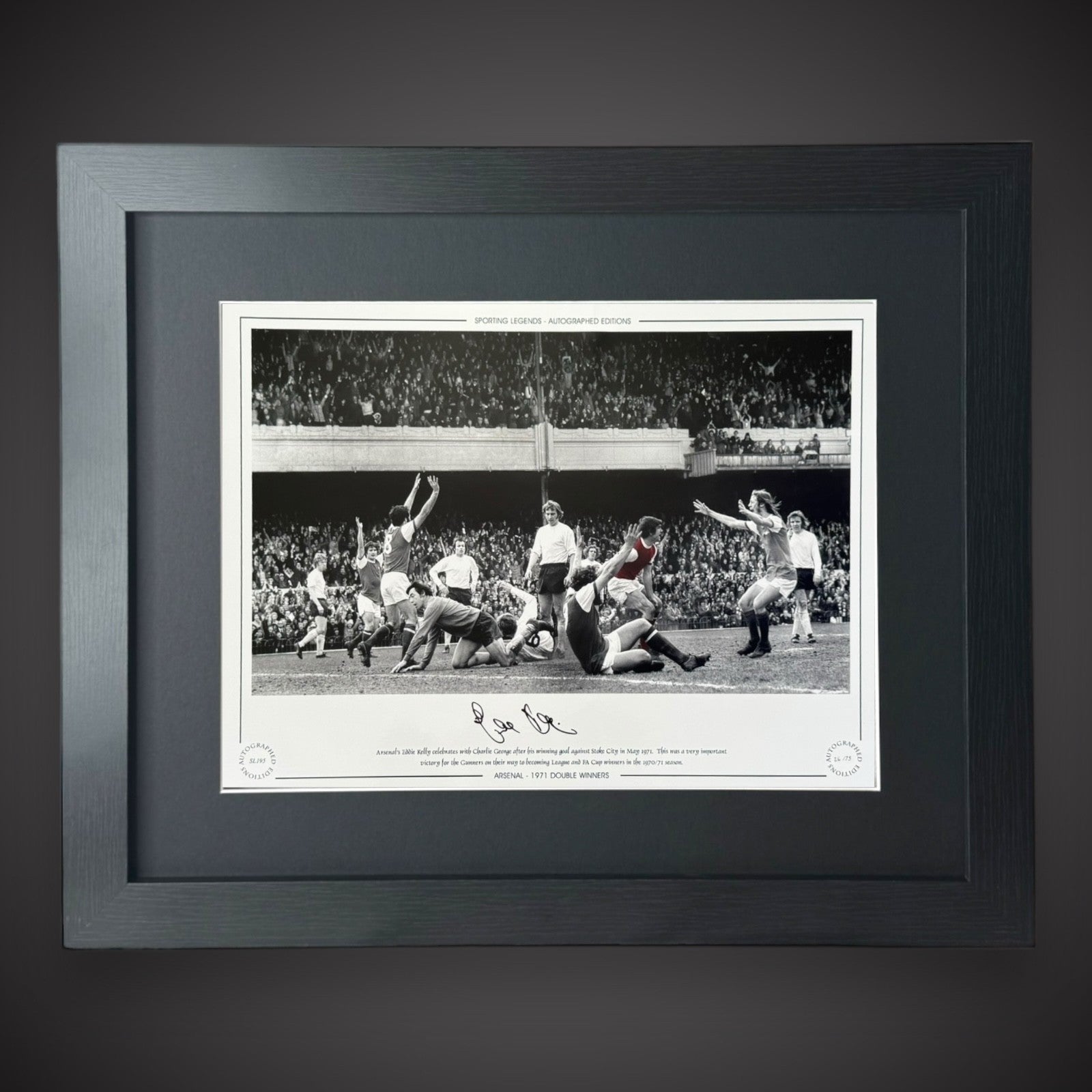 Framed Eddie Kelly Signed Arsenal Photo - 1971 Double Winner £44.99 16X200