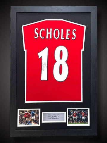 Framed Paul Scholes Hand Signed  Manchester United Football Shirt  £299 With Coa0