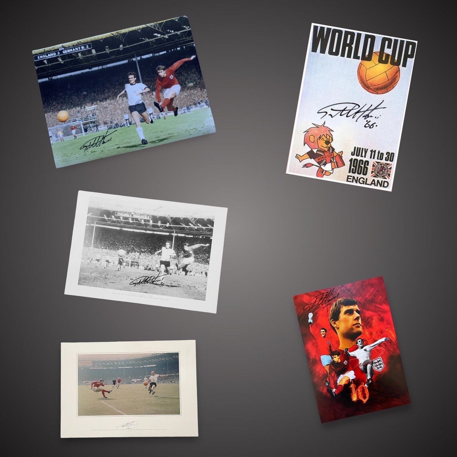 Sir Geoff Hurst England 66 Hat-Trick Trade Deal Mixed 10 x Photos £100 RRP £2990