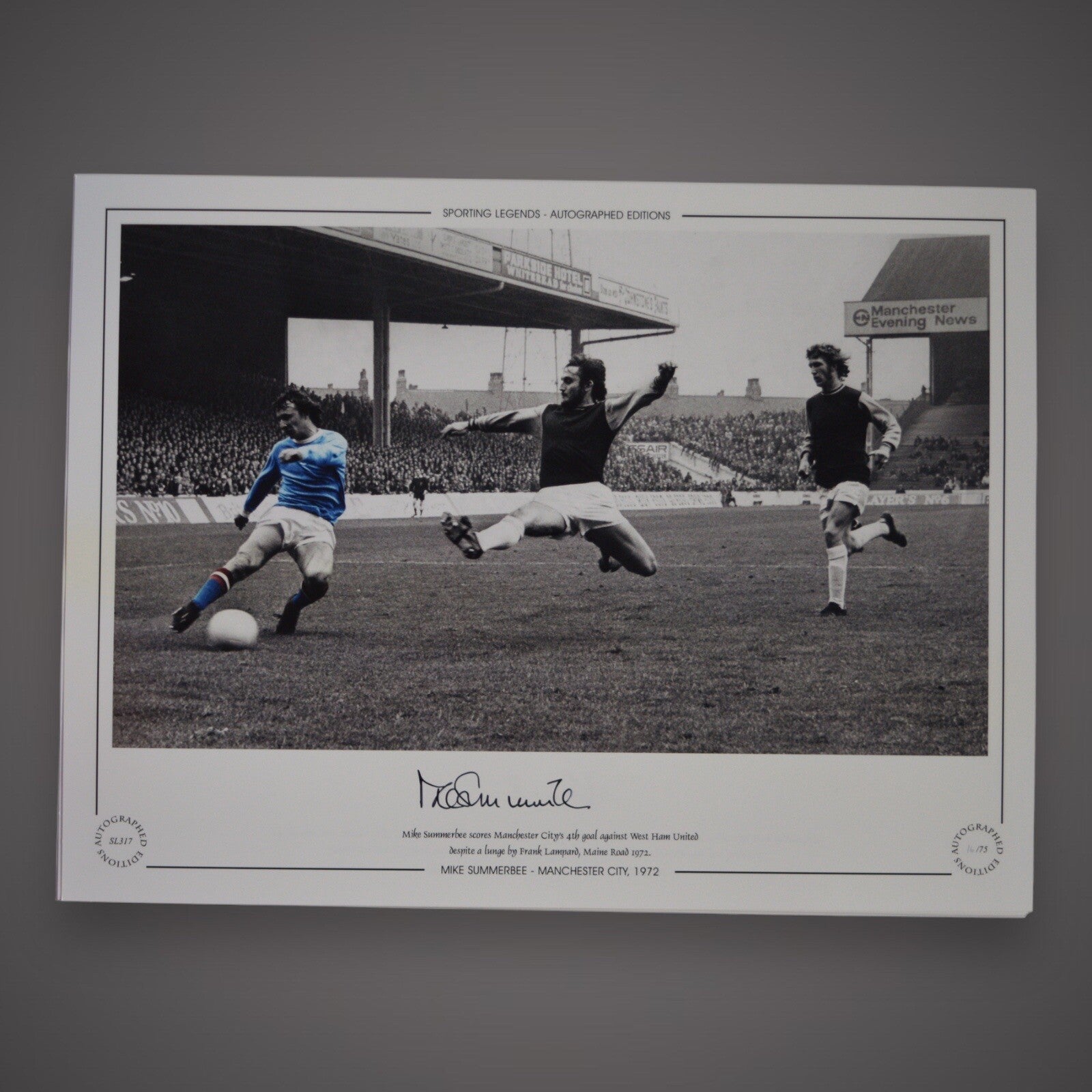 Mike Summerbee Hand Signed Photo - Manchester City 1972 £250