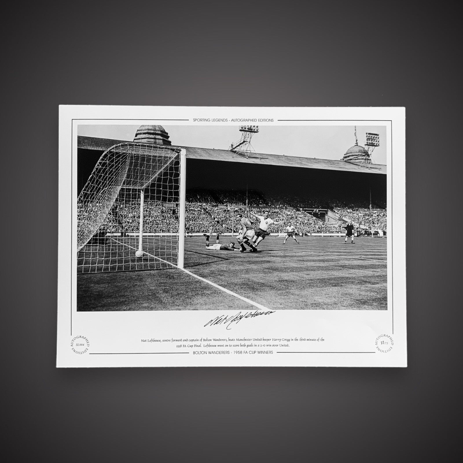Nat Lofthouse Bolton Wanderers 1958 Hand Signed Photo £250