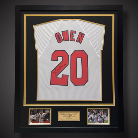 Framed Michael Owen Hand Signed England Football Shirt - World Cup £4250