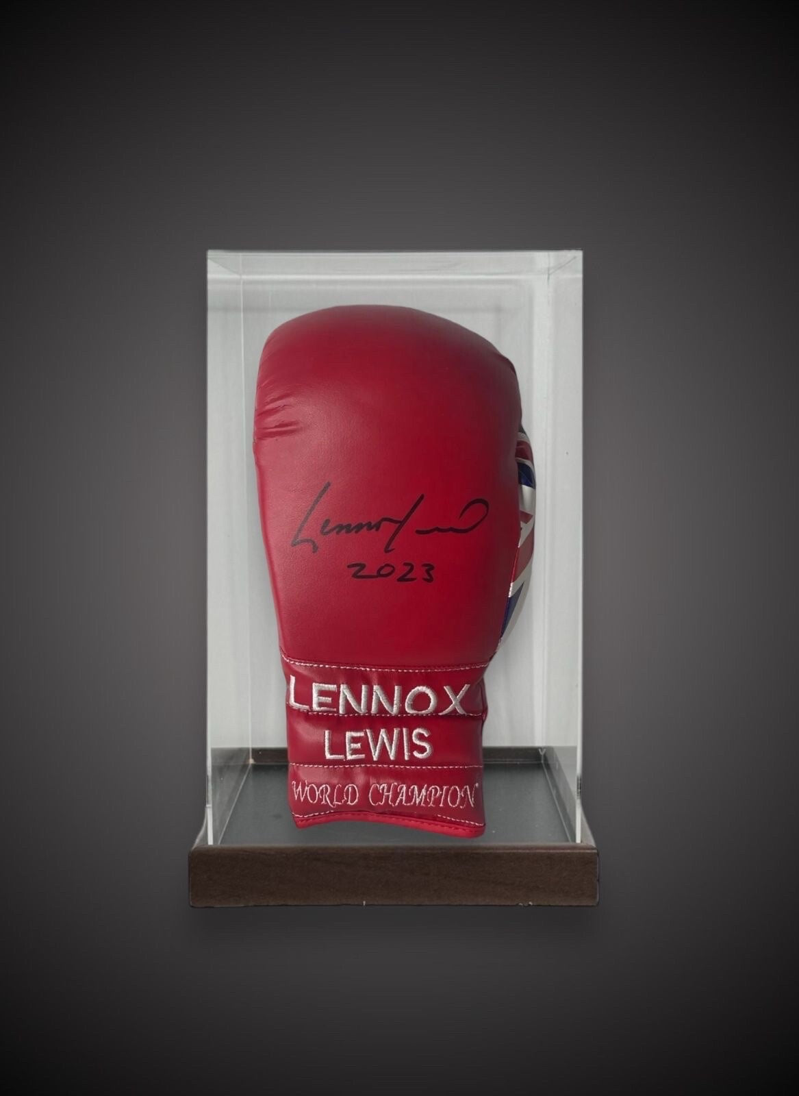 Lennox Lewis World Champion Hand Signed Boxing Glove 2023  £375 In A Case0