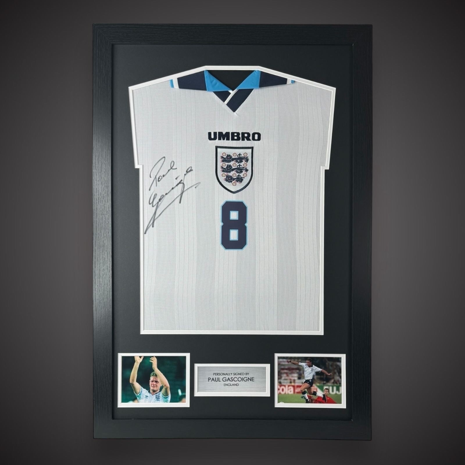Paul Gascoigne Hand Signed And Framed England Football Shirt With COA £2990