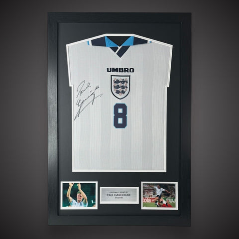 Paul Gascoigne Hand Signed And Framed England Football Shirt With COA £2990