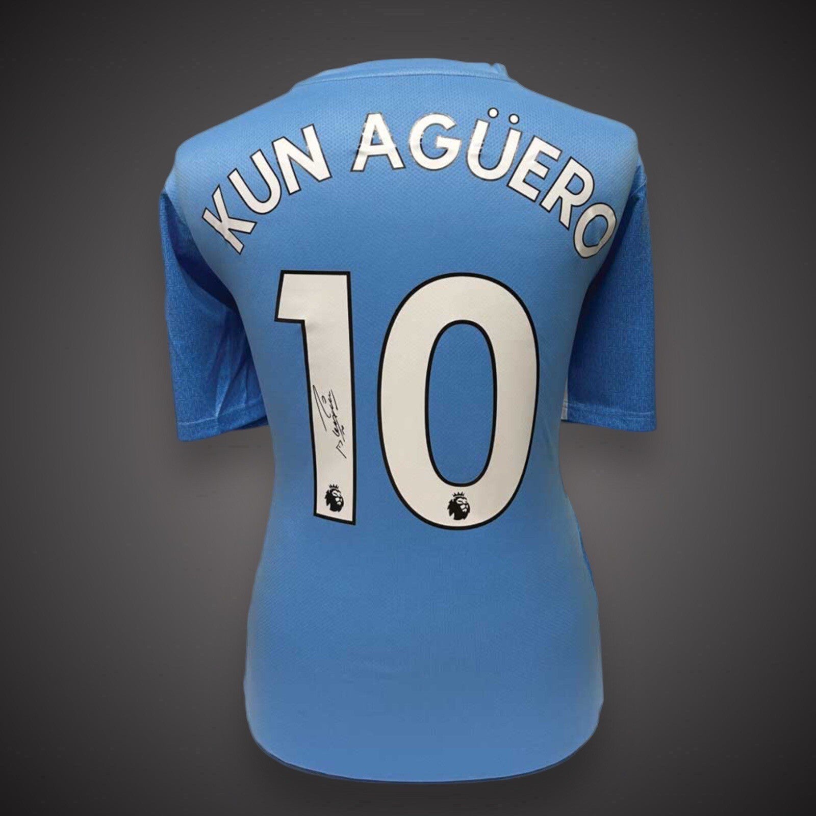 Sergio Kun Aguero Hand Signed Manchester City Shirt £199 With COA0