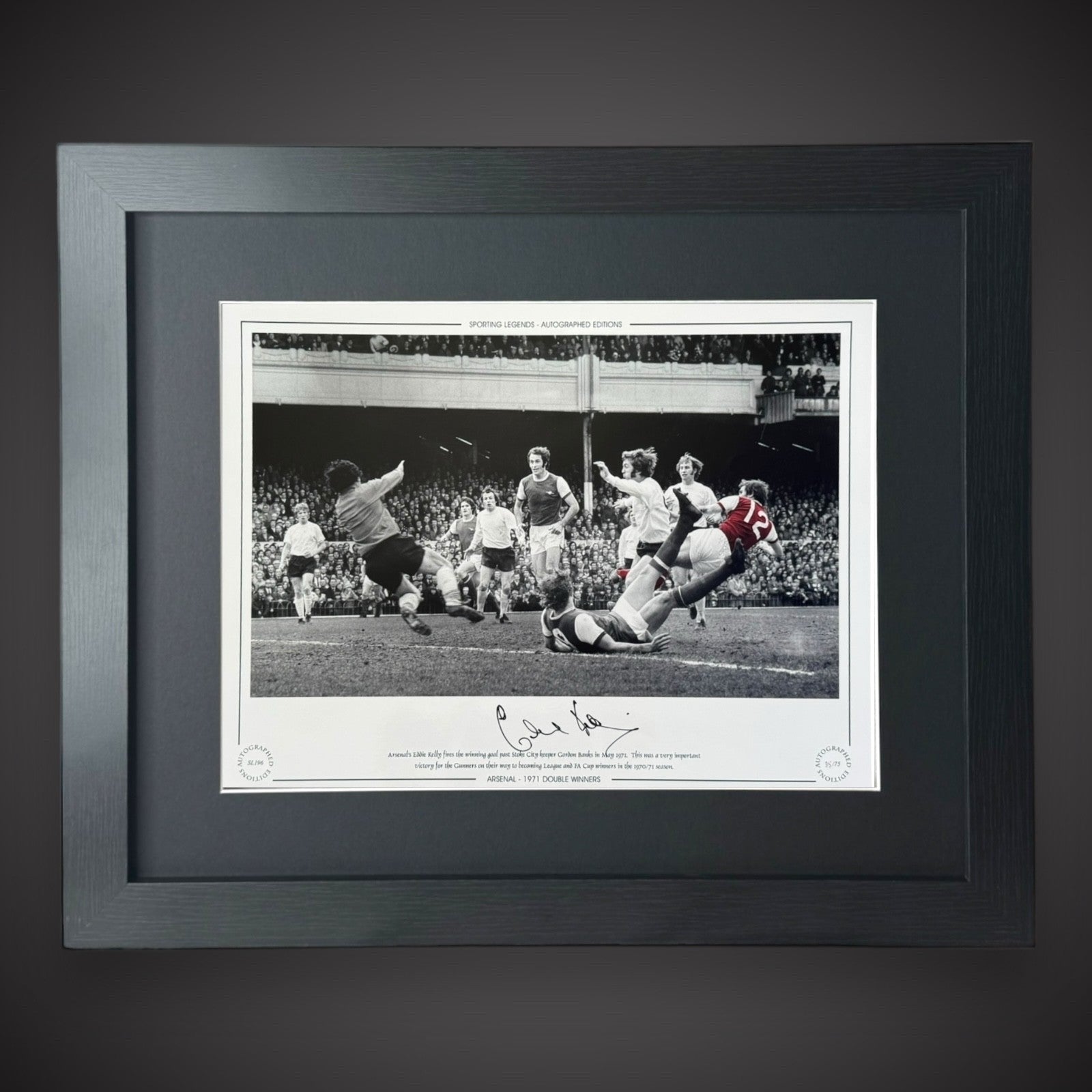 Framed Eddie Kelly Hand Signed Arsenal Photograph £44.99 16X200