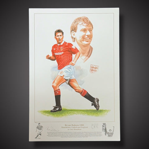 Bryan Robson Manchester United  Art Print SUPERB QUALITY Ltd Edition COA £39.990