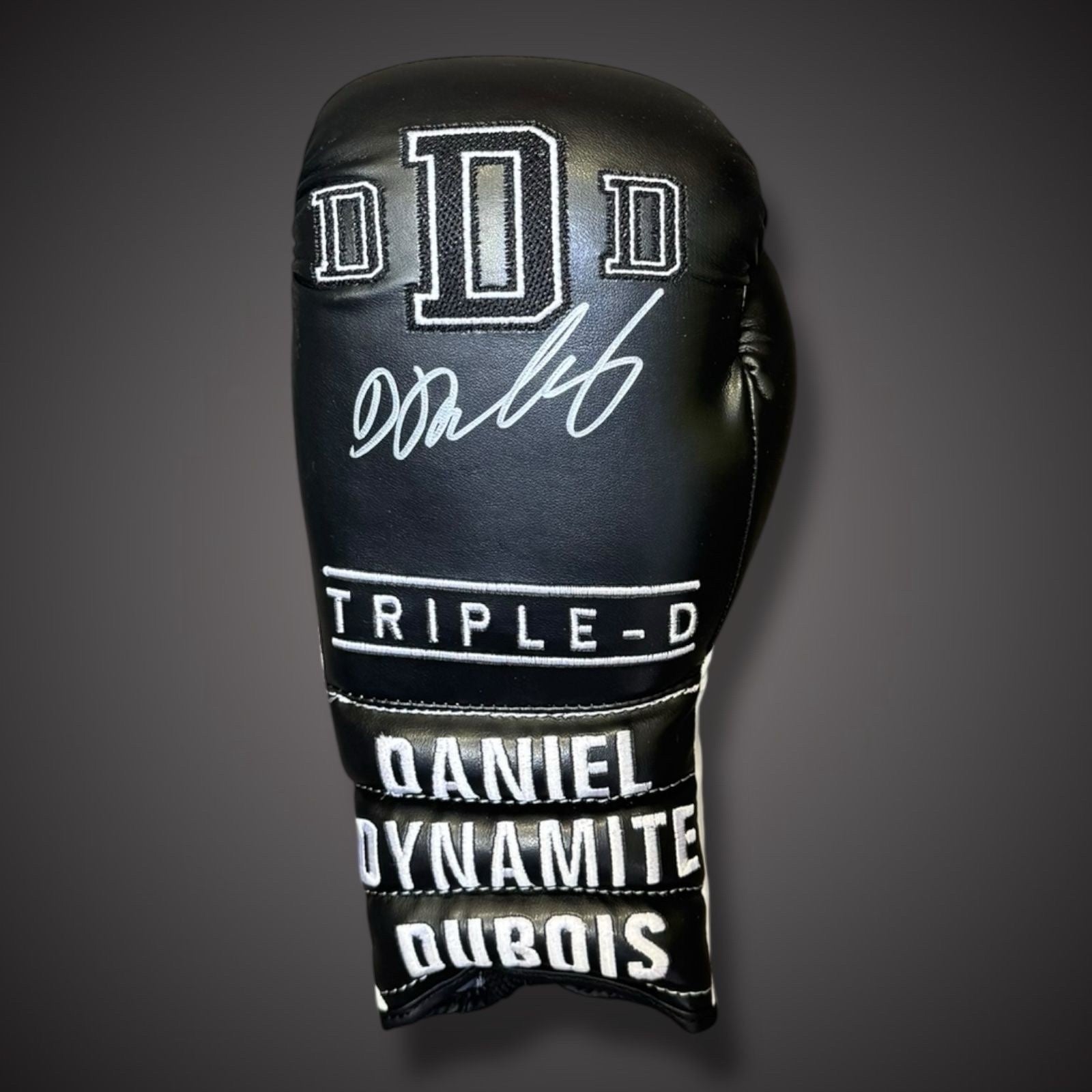 Daniel Dubois Signed Boxing Glove DDD- With COA £125, Black0