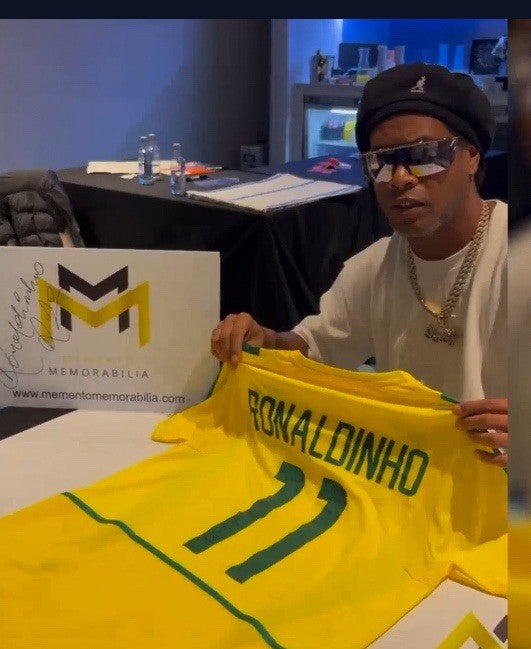 Ronaldo And Ronaldinho Hand Signed Brazil Shirts Dual Framed £899 With COA6