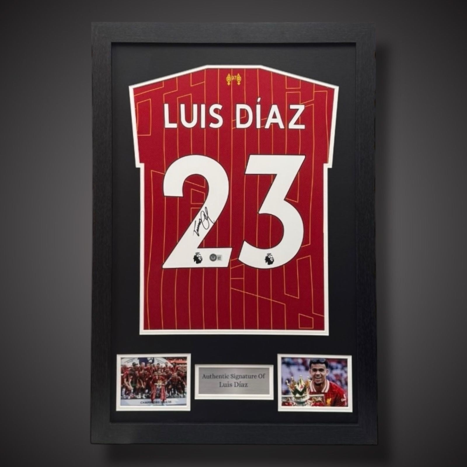 Framed Luis Diaz Hand Signed Liverpool Football Shirt With COA £2990