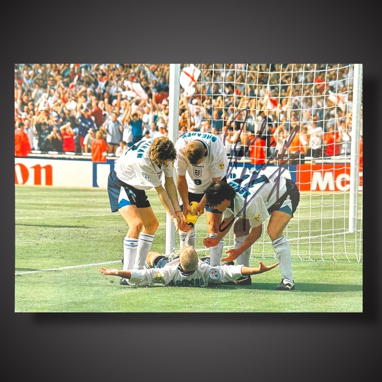 Paul Gascoigne Hand Signed England Football Photograph £29.99 With COA0