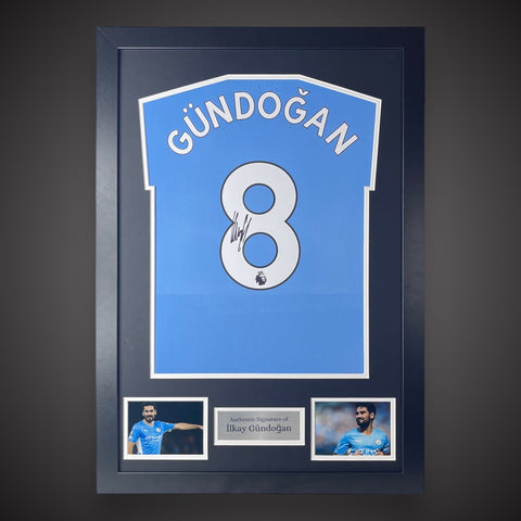 Framed Manchester City  Ilkay Gundogan Hand Signed Football Shirt £2590