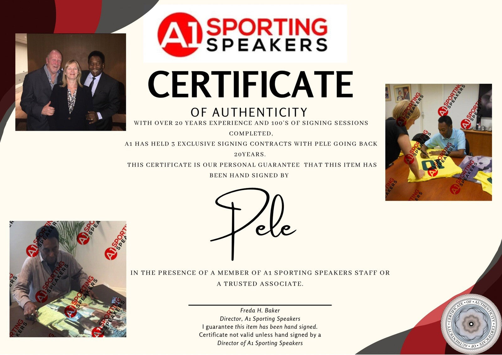 PELE - SANTOS, 1970  Hand Signed Photo (Faded signature￼) £1854