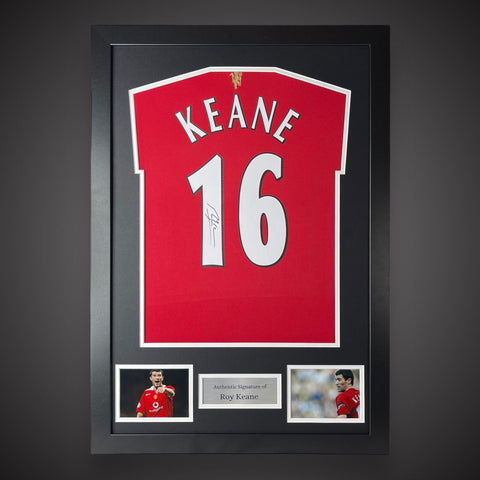 Roy Keane Signed Manchester United Football Shirt In A Picture Frame £3490