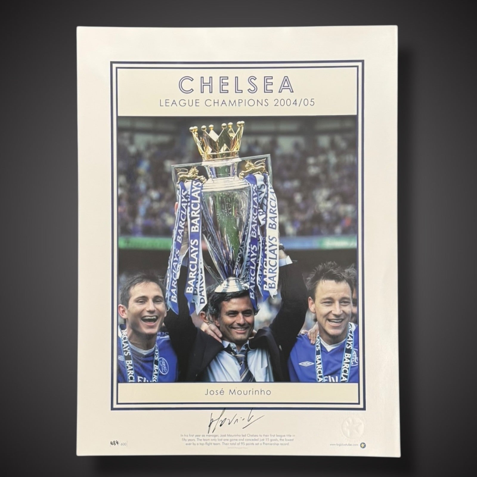 Jose Mourinho signed print - Chelsea League Champions 2004/05 £990
