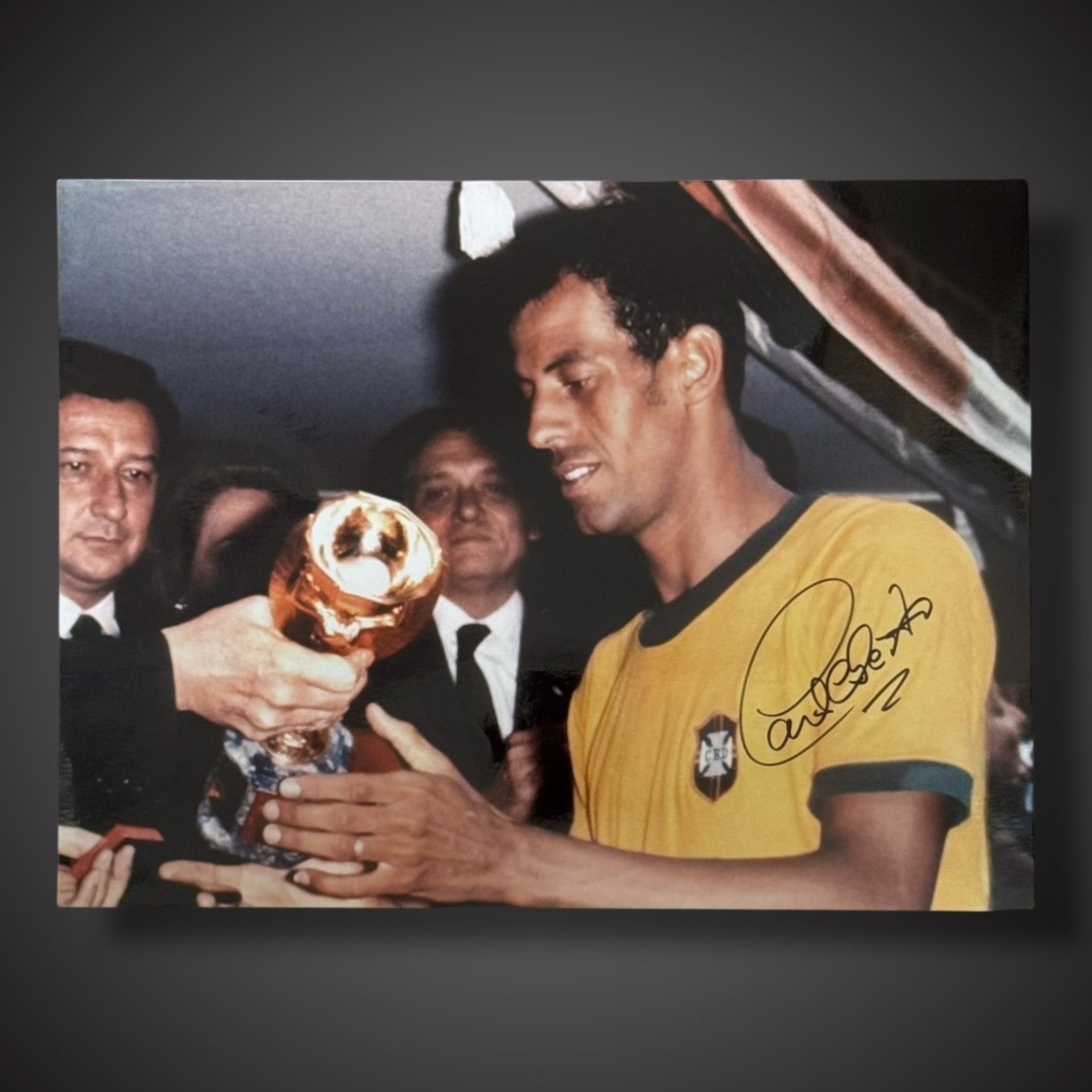 Framed Brazil Legendary Captain The Late Carlos Alberto Signed Photo COA £99.991