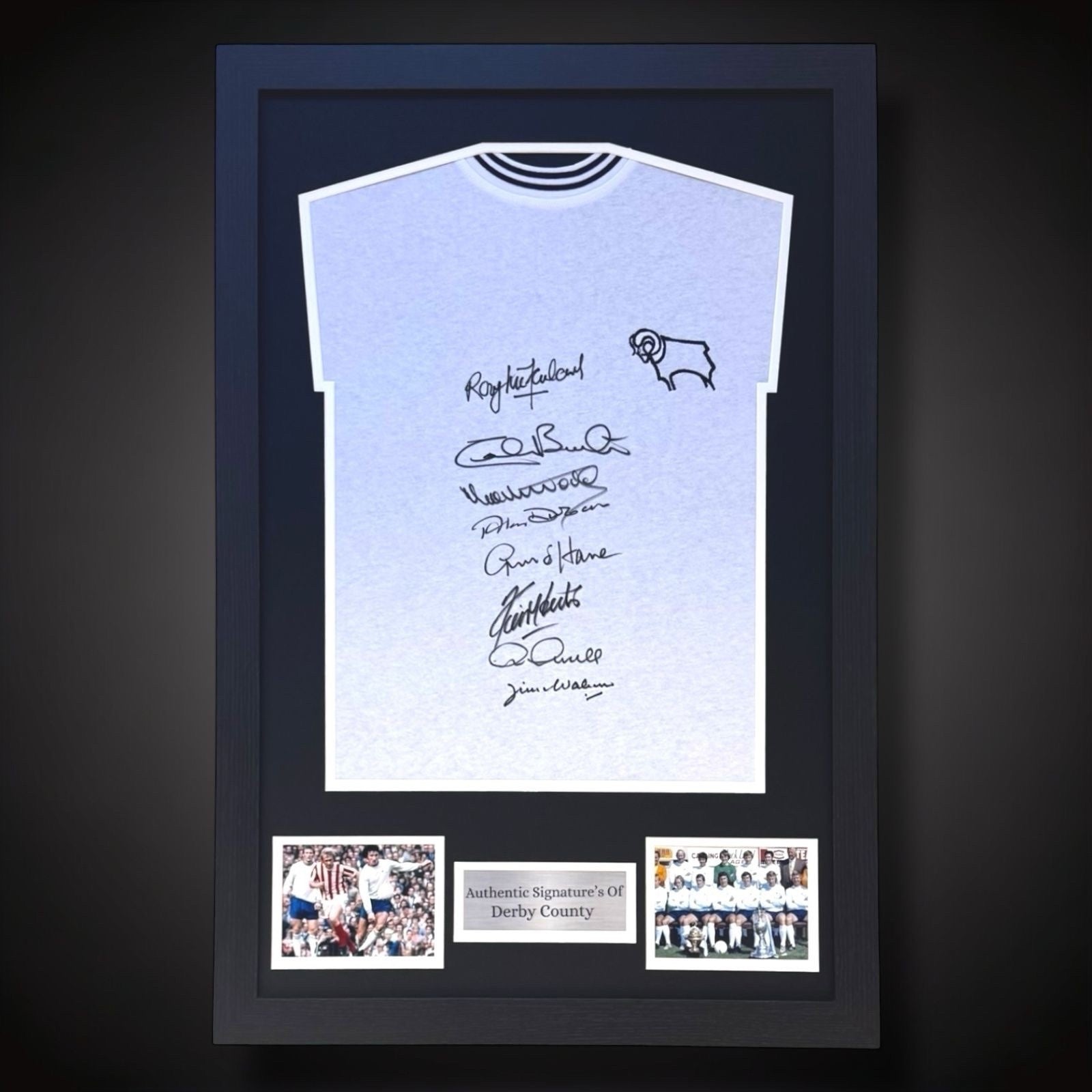 Framed Derby County 72 Hand  Signed Football Shirt  With COA £2750