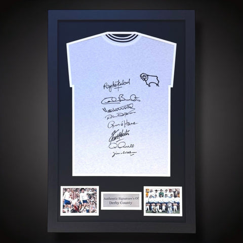 Framed Derby County 72 Hand  Signed Football Shirt  With COA £2750