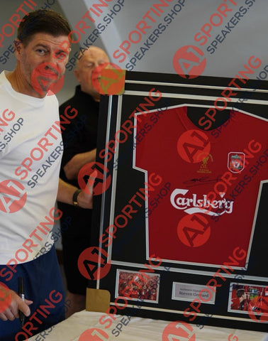 Steven Gerrard 2005 Istanbul Hand Signed Liverpool Shirt Deluxe Framed £2906