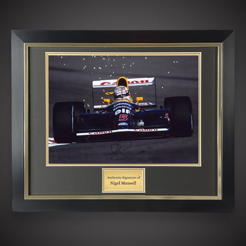 Racing Driver Nigel Mansell Hand Signed Framed Photograph £199 With COA0