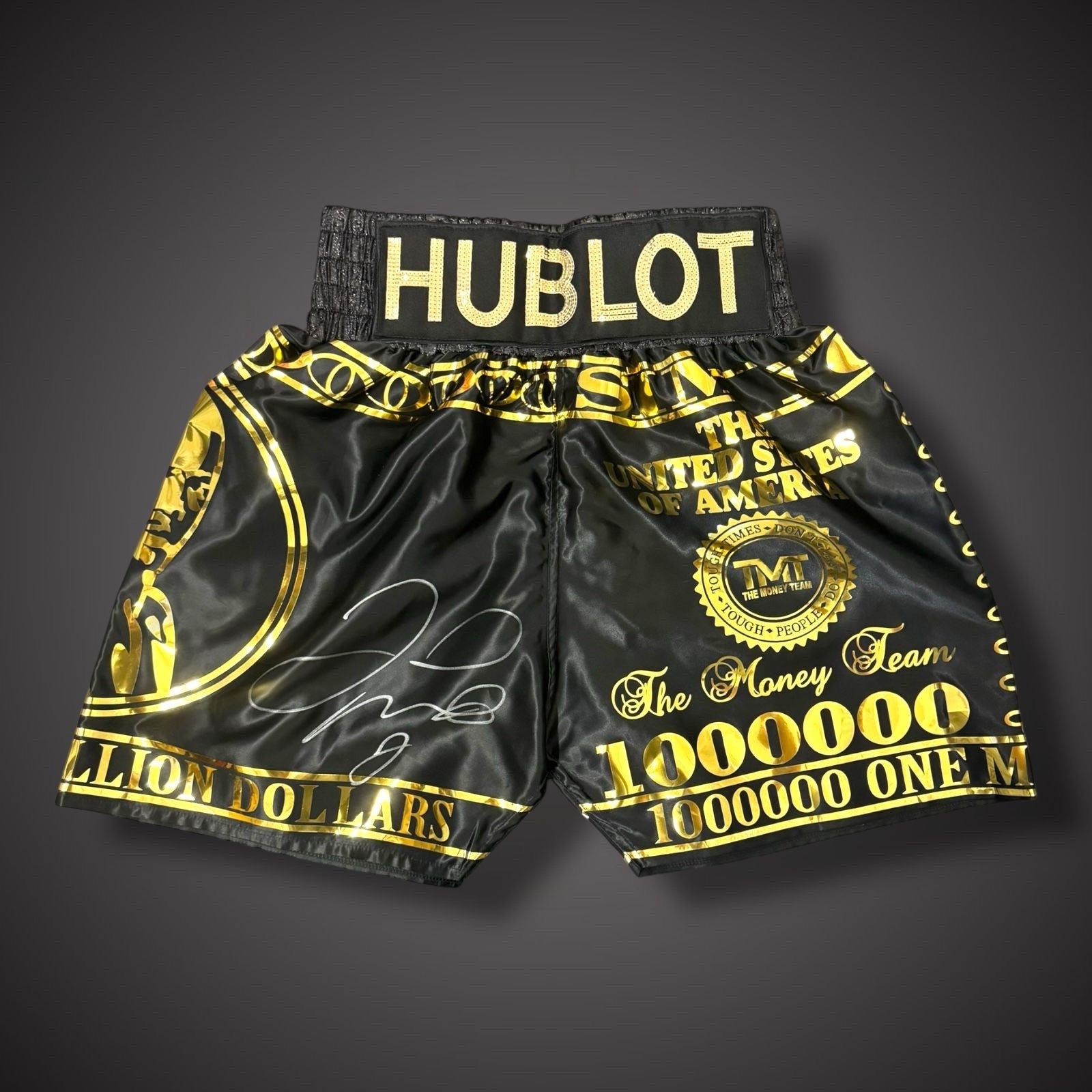 Floyd Mayweather Hand “Hoblot” Boxing Shorts £599  The Money Team0
