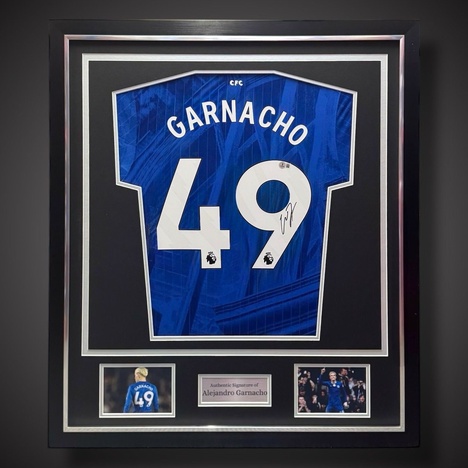 Alejandro Garnacho Hand Signed Chelsea Deluxe Framed Shirt With COA £3990