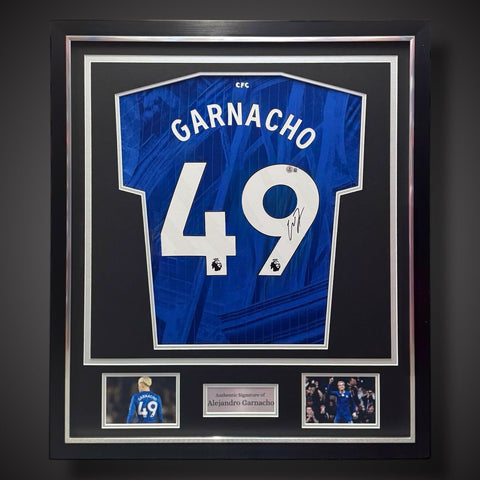 Alejandro Garnacho Hand Signed Chelsea Deluxe Framed Shirt With COA £3990