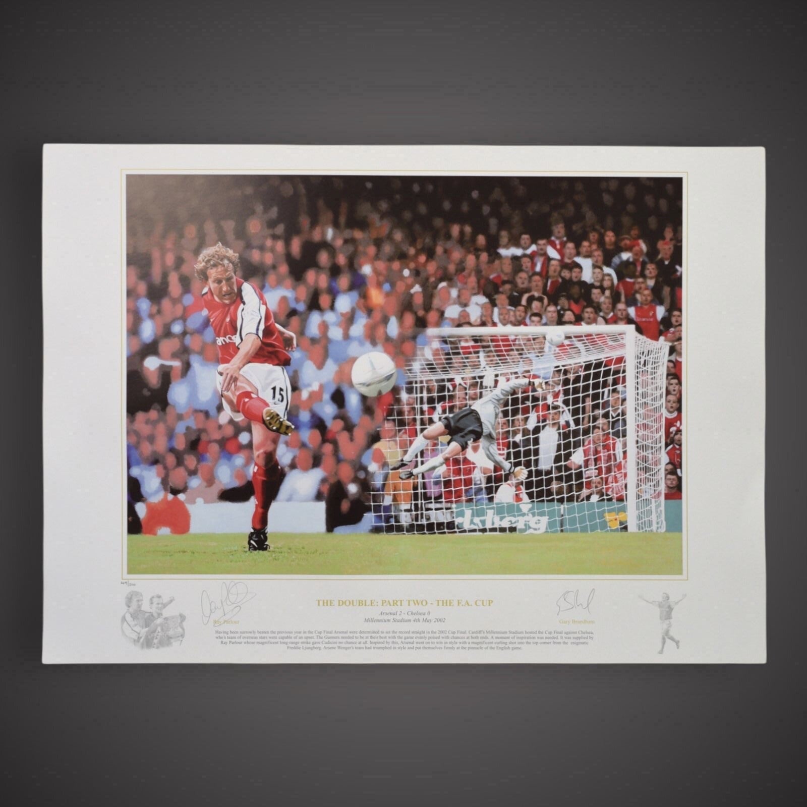 Ray Parlour Arsenal Double Goal Scorer Signed Art Print £300