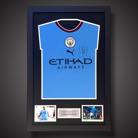 Erling Haaland Hand Signed And Framed Manchester City Shirt With Coa £3250