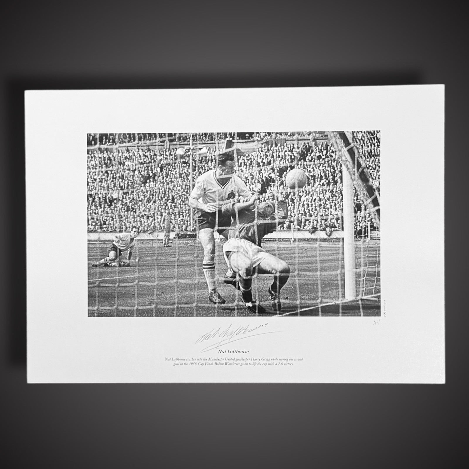 FRAMED Bolton Wanderers - Nat Lofthouse Hand Signed Photo £451